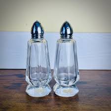 Vintage West German Clear Glass Crystal Salt and Pepper ...