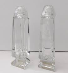 Vintage Czech Crystal Salt & Pepper Shaker Diamond Shape ...