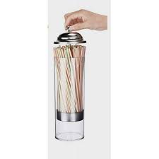 Durable Acrylic Straw Dispenser with Stainless Steel Lid, Includes 100 Striped Plastic Straws, Easy to Clean - Walmart.com