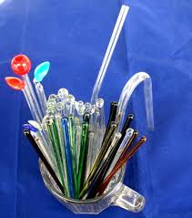 Lot of 51 Vintage Glass Cocktail Swizzle Sticks ( 2 are ...