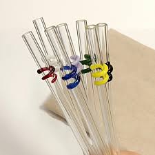 Reusable Glass Straw With Swirl – Standard Size, Handmade ...