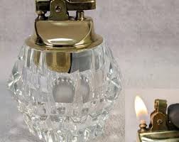 RARE Viking Glass Orb Lighter and Ashtray With Sterling Silver Overlay - Midcentury Modern - Flanders Poppy - Working Vintage Lighter - Etsy