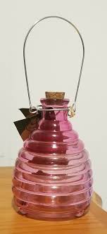 VINTAGE Light Pink Bee/Fly/Wasp trap catcher hive shaped Glass w/wire hanger | eBay