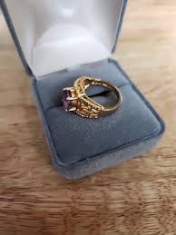LINDENWOLD 14kt Heavy Gold Electroplate Purple Stone Ring ...