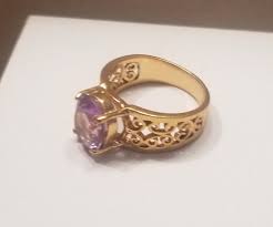 Vintage Gold Plated Amethyst Ring Sz 6 - Free Shipping | eBay