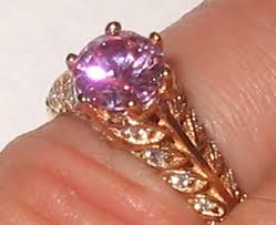 Victorian Style Sterling silver 14K yellow plate Pink 1ct ...