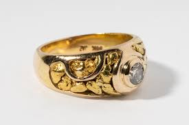 Lot - JAZ 14 Karat Yellow Gold, Diamond and Natural Gold ...