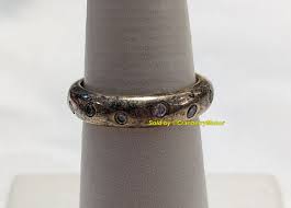 Sterling Ring Silver Gold Vermeil Crystal Band Vintage ...