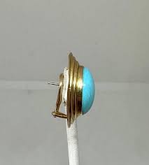 Persian Turquoise Yellow Gold Earrings 14 Karat Gold Antique ...