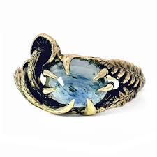 Montana Sapphire, Mushroom, & Golden Fern Ring - "Seaview" – Alara