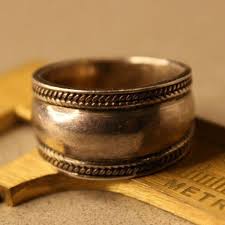 NF VINTAGE 925 STERLING SILVER RING BAND SIMPLE PLAIN HEAVY ...