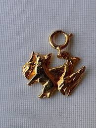 vintage gold tone pet dog charm pendant 0.9 inches, combined ...
