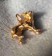 Vintage Antique Fox 14K Solid Gold Nugget 3D Fox Charm SUPER ...