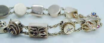 Vintage Retro 14K Yellow Gold Gemstone Charm Bracelet With Chain Guard 30.4 Grams - Etsy