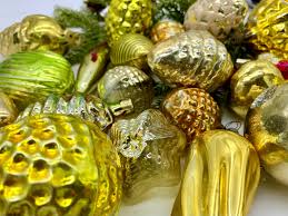 Vintage Gold Glass Ornaments – 50 Pcs Christmas Tree ...