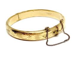 Vintage Rolled Gold Bangle 12ct Gold Excalibur 1960s 1/20th Hinged Etched Gold Bangle Safety Chain - Etsy