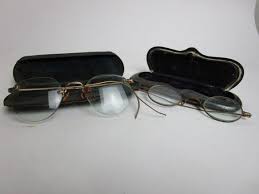 Vintage WIRE RIM GLASSES With Cases Great Home Office Decor ...