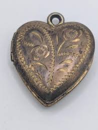1920s Art Deco Sterling Silver Heart Locket: Hand-engraved ...