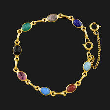 Vintage 12K Gold Fill Gemstone Scarab Bracelet – Boylerpf