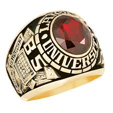 Men's Traditional College Ring - 14kt Yellow Gold