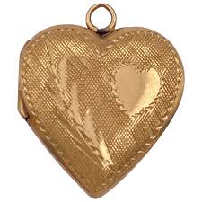 Similar Items to Heart Locket Charm 14K Gold Engraved Details *