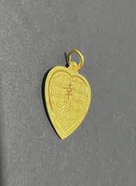 24K Yellow Gold Good Luck, Longevity, And Happiness Heart ...