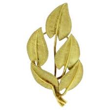 Tiffany Gold Leaf Pin - 17 For Sale on 1stDibs