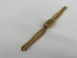 Lot - Vintage Hebe Wrist Watch w/Gold Case and Band