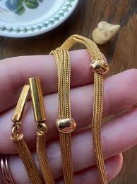 ADJUSTABLE Length 18k Tri Color Gold ANTIQUE Fine Mesh Chain Necklace – Mouse's House Antiques