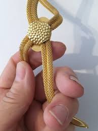 Buy Vintage 50s Mesh Gold Necklace //lariat Necklace // Brush Gold // Mid Century Necklace // 50s Chain Necklace//mesh Necklace Online in India - Etsy