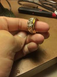 Vintage Mens LIND 14K HGE LIND Cubic Zirconia Art Deco Ring