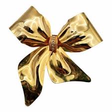 Vintage Gold Tone Rhinestone Bow Brooch Pin - Etsy
