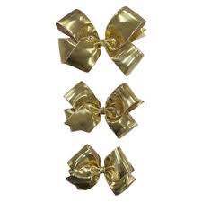 Basically Bows & Bowties Gold Metallic Hair Bow on Clippie | Basically Bows & Bowties