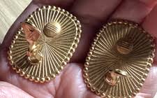 Yves Saint Laurent Clip - On Gold Fashion Earrings for sale | eBay