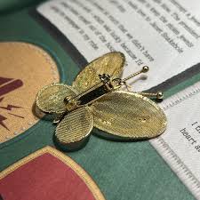 Vintage 60's Gold Tone Butterfly Brooch Pin Pendant Mesh Mod 1.5 Inch | eBay