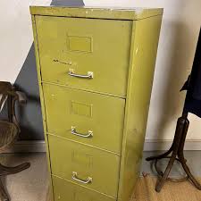 Vintage Green Metal Filing Cabinet - Etsy