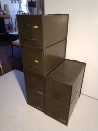Industrial Shaw Walker Stacking File Cabinets Six in ...