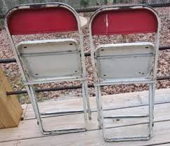 Vintage Folding Chair Child 1950s Red And WhiteMetal Upholstered Seat | eBay
