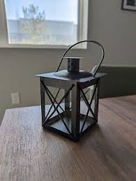 PACK OF 3 - Mini Black Square Metal Candle Lantern - HOLIDAY ...