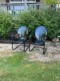 Restored vintage metal lawn chairs