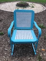 Vintage Set of Metal Rocking Chairs Motel Patio Chairs ...