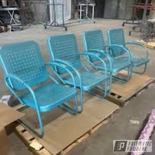 Aqua/Silver Patio Chairs | Prismatic Powders