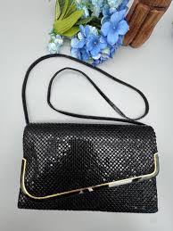 Vintage Bueno Black Metal Mesh Evening Bag With Gold Tone Accents, Circa 1970s - Etsy