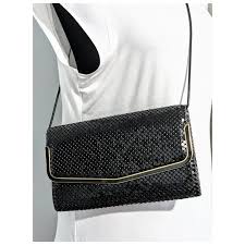 80s Elka Hong Kong Black Metal Mesh Evening Bag. For Sale at Ruby Lane