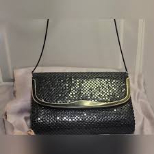 Vintage | Bags | Vintage Pat Uk 519245 Black Cocktail Party Clutchpurse Attach Chain | Poshmark