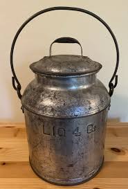 Vintage Metal Milk Can w/ Lid & Handle 4 Qt. Dairy Pail Country Farmhouse Decor | eBay
