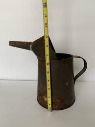 Vintage Oil Can PITCHER Dispenser Metal 2 Quart Qt Liquid Bulk Pour Spout 9”Tall | eBay Australia