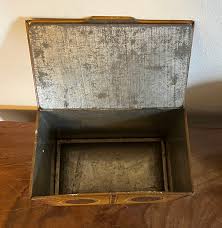 George v English Tole Faux Satinwood Tea Caddy Biscuit Tin ...