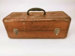 Vintage Old Pal 19" Metal Double Metal Tray Tackle Box *Hard ...