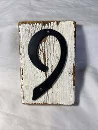Rustic Reclaimed Wood House Number with Black Aluminum ...